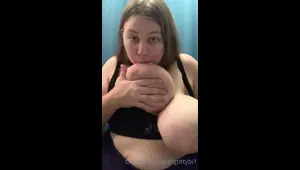 Busty curly brunette with big boobs fucks on couch