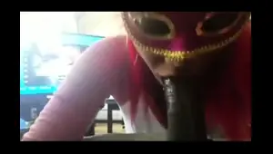 Masked Ebony Chick Swallow After Blowjob