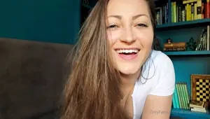 Beautiful teen brunette Jessica Sinn masturbates