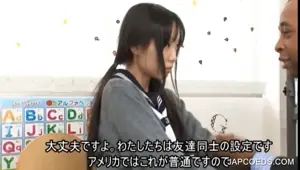 Japanese teen kissing at school