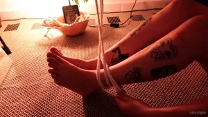 Amateur fetish BDSM action with redhead