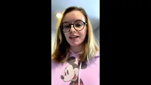 Amateur webcam slut shows tit on cam