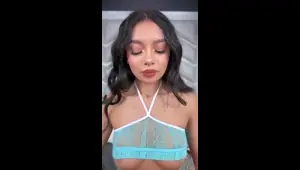 Busty curly brunette with big boobs fucks on couch