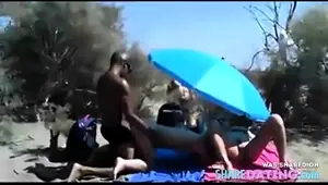 White Slut Fucked by Black Dude in front of Strangers.
