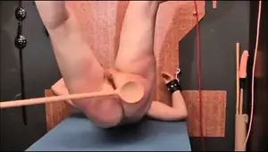 My slave hanging upside down and spanked!