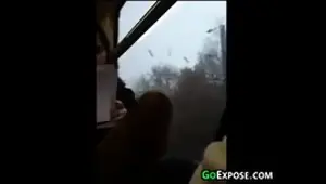 Flashing Cock On The Train