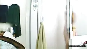 Cute showering stepsister 19 yo, hidden cam