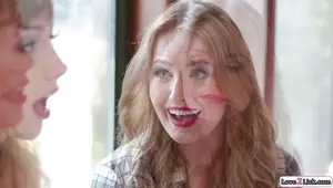 Blonde and bff trick stepmom into 3some