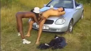 Gorgeous black teen riding a big white cock hard