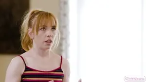 Petite teen facesitting lesbian stepmom