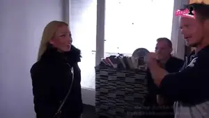 German bitch and two strong cocks