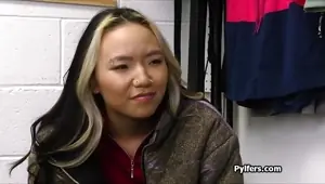 Pierced Asian nipples make officer horny