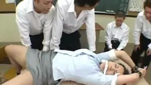 Asian teacher gangbang by students