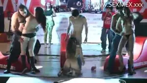 Mexican pornstars fuck for a crowd