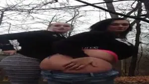 British lesbians kiss outdoors