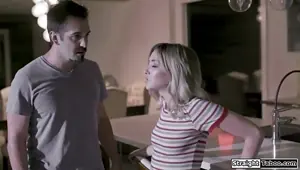 Busty realtor tricks couple into 3some