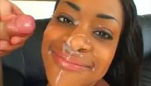 Baddest ebony bitch fucks two white boyfriends