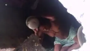 Bhabhi washes outdoors