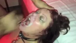 Amateur milf slut covered in cum