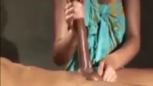 Raunchy masseuse playing with her client's long cock