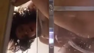 Latina babe make a mess of her pussy