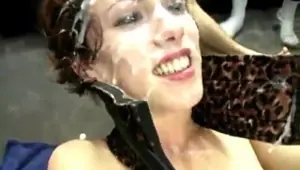 Babe get her face filled with cum