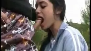 Teen Frenchie sucks cock on the beach