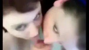 Lucky amateur gets two girls on his cock