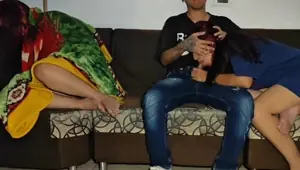 Sucks Her Brother In Law's Cock Next To Her Sister. She Begs Him To Fuck Her Ass And Cum Inside