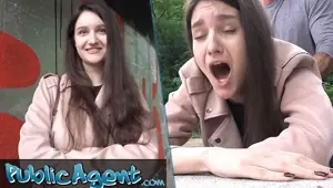 Public Agent College art Student with natural tits dares to have sex outside for first time