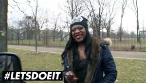 BUMSBUS JOSY BLACK BIG ASS GERMAN EBONY HARDCORE PUBLIC ANAL FUCK LETSDOEIT