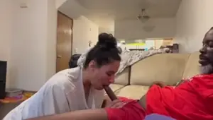 Choking on his big dick