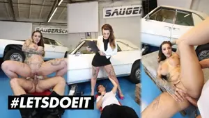 BUMSBUERO Wild Vicky Got Horny For Car Mechanic So She Rides His Cock LETSDOEIT