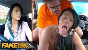 Fake Driving School Bossy TEEN gets creampied by driving instructor