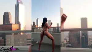 Hot Brunette Teasing Perfect Body and Play Pussy Outdoor