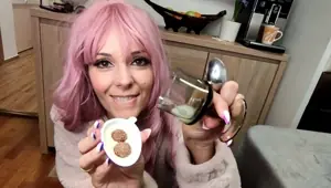 Fuck in FUR! Then eat cum in Chockolate egg Surprise! For gourmets only!