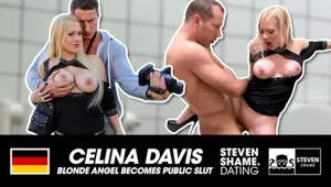 THREESOME on PUBLIC TOILET: 2 BIG COCK FUCKERS share HORNY BLONDIE: StevenShameDating