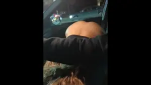 SLOPPY DEEPTHROAT ROAD HEAD W PUSSY OUT DRIVE THRU PUBLIC CAR BLOWJOB OF jackandjami