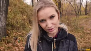 My teen stepsister loves to fuck and swallow cum outdoors. POV