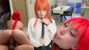 Makima wants to be dominated. Makes him cum 2 times Cosplay, Sloppy blowjob, Cowgirl Mewslut