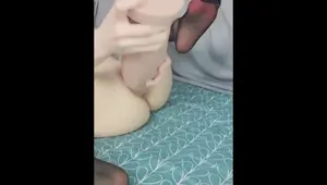 Mr. Hankey's XXXL dildo stretching my tight pussy