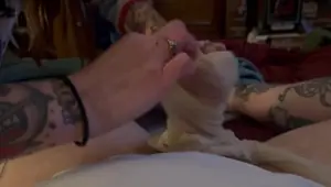 Dirty nylon sounding handjob. BIG cumshot in pantyhose.