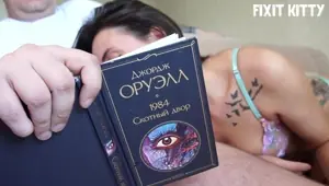 BLOWJOB while reading a book SWALLOW cum