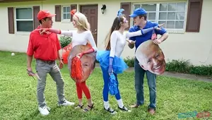 Teen Neighbors Swap Fuck Dad To Vote Red Blue