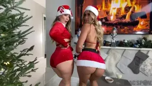 Big Dick Santa Fucks TWO PAWGS under the Tree for Christmas Kelsi Monroe N AJ Applegate