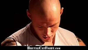 running movie interrupted by a catfight