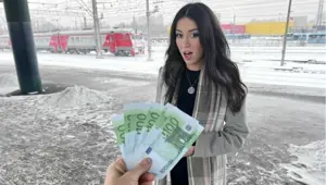 Public Agent Beauty fucks on the train for money