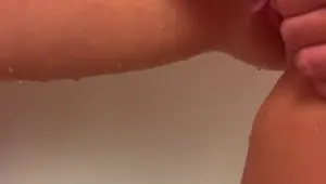 Cruise ship spa shower piss. Trying not to get caught