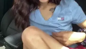 Cute amateur masturbating in Lowe s parking lot