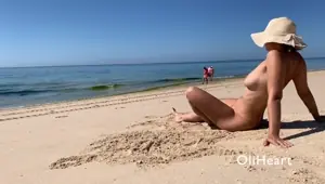 Hot Naked Teen teasing strangers at the beach